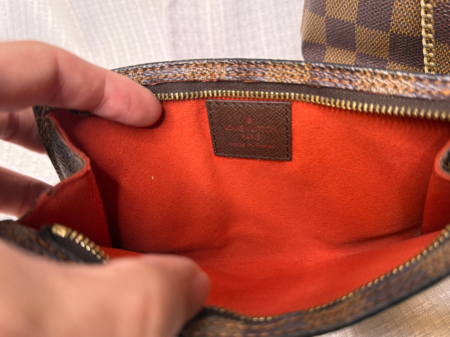 Louis Vuitton Damier Ebene Bucket Bag with Pouch