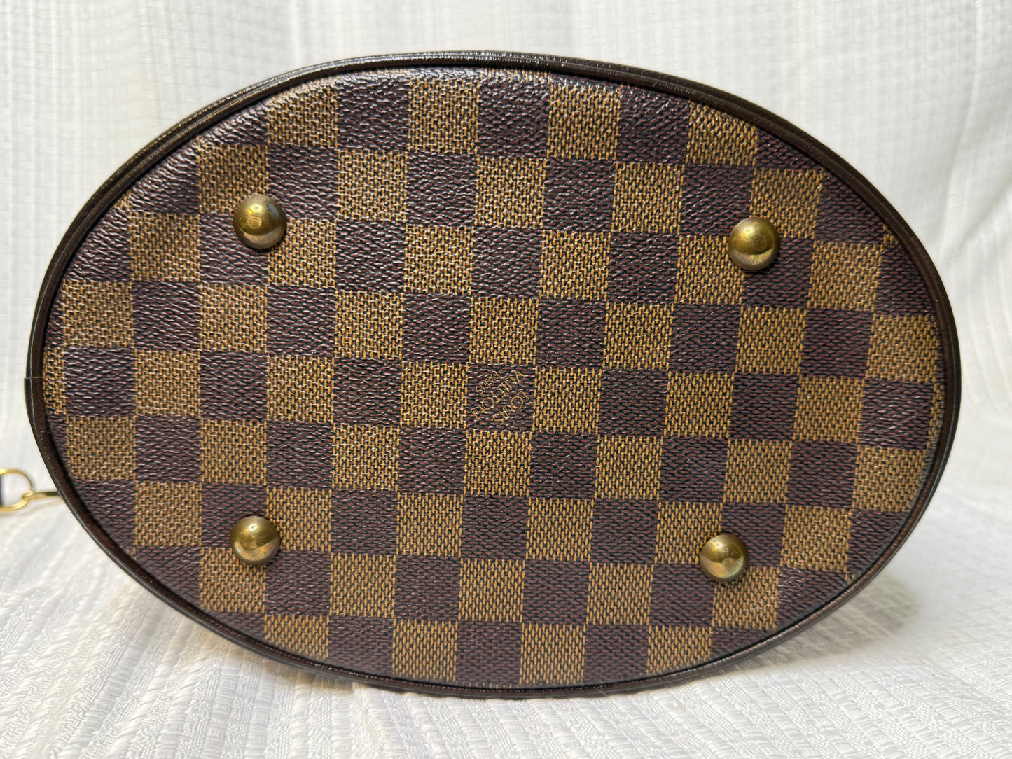 Louis Vuitton Damier Ebene Bucket Bag with Pouch