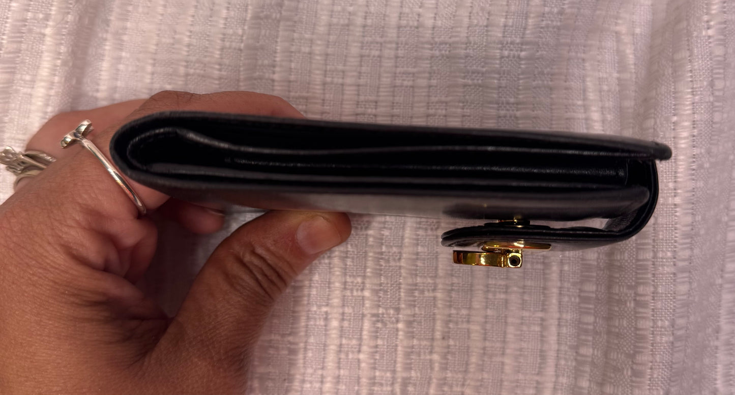 Salvatore Ferragamo Black Leather Wallet