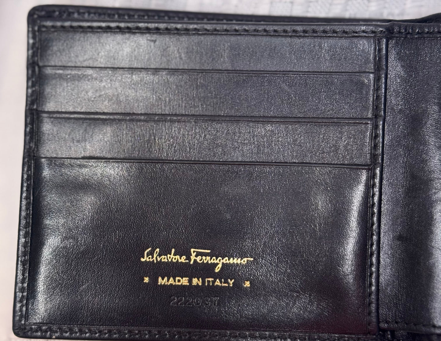 Salvatore Ferragamo Black Leather Wallet